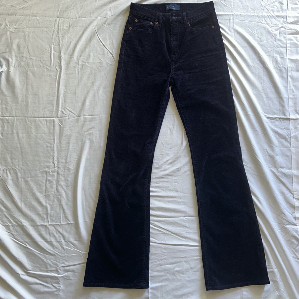 Gap navy corduroy flare pants.